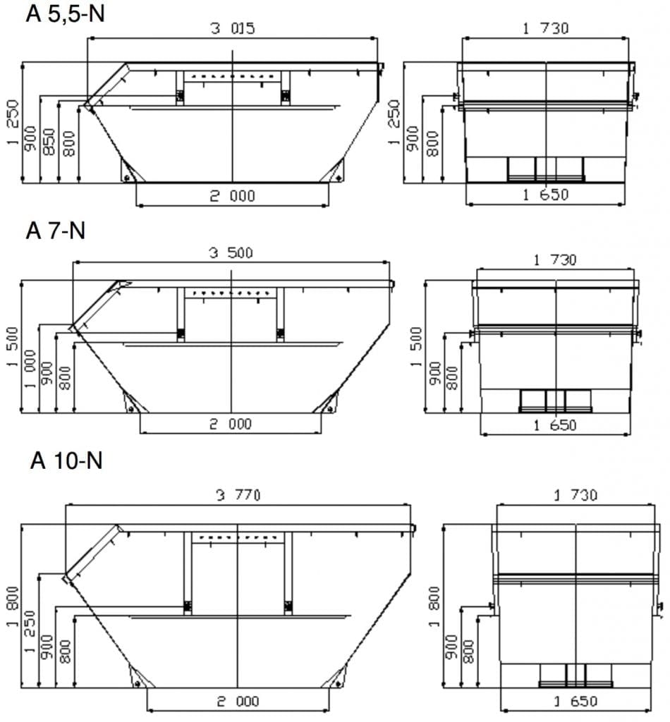 Containerwannen n. DIN 30720 Absetzcontainer-Auffangwannen